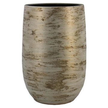 Vase en céramique RODYN avec rainures, dégradé de couleurs, blanc-or, 50 cm, Ø 32 cm Vase en céramique RODYN avec rainures, dégradé de couleurs, blanc-or, 50 cm, Ø 32 cm