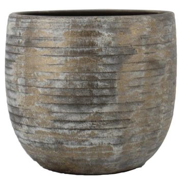 Pot en céramique RODYN rainuré, dégradé de couleurs, marron, 32 cm, Ø 34 cm Pot en céramique RODYN rainuré, dégradé de couleurs, marron, 32 cm, Ø 34 cm