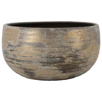 Bol en céramique RODYN avec rainures, dégradé de couleurs, marron, 14cm, Ø29cm Bol en céramique RODYN avec rainures, dégradé de couleurs, marron, 14cm, Ø29cm