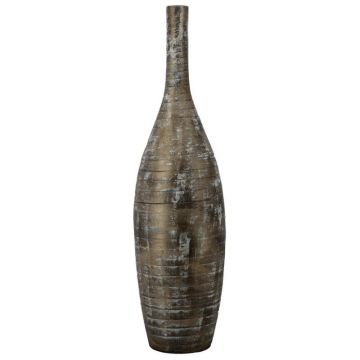 Vase décoratif en céramique RODYN avec rainures, dégradé de couleurs, marron, 100 cm, Ø 26 cm