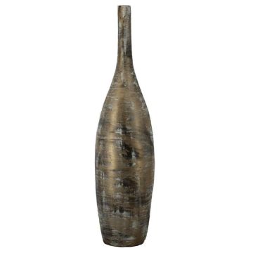 Vase décoratif en céramique RODYN avec rainures, dégradé de couleurs, marron, 120 cm, Ø 29 cm