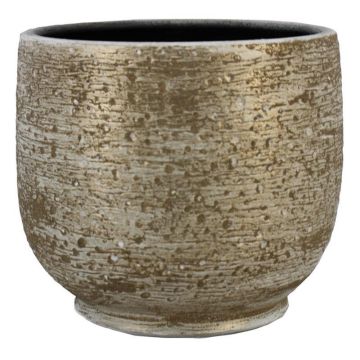 Pot en céramique YELAN avec veinures, crème, 17 cm, Ø 19 cm Pot en céramique YELAN avec veinures, crème, 17 cm, Ø 19 cm