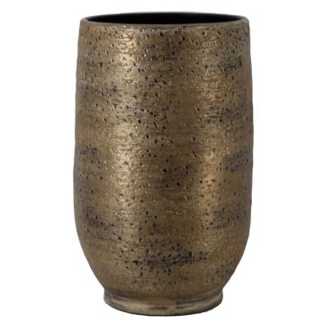 Vase en céramique YELAN avec veinures, marron-doré, 50 cm, Ø 32 cm Vase en céramique YELAN avec veinures, marron-doré, 50 cm, Ø 32 cm