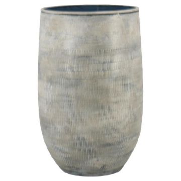 Vase à plantes SOLIM, motif en relief, céramique, bleu-gris, 50 cm, Ø 32 cm Vase à plantes SOLIM, motif en relief, céramique, bleu-gris, 50 cm, Ø 32 cm