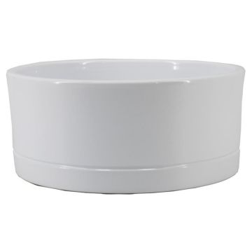 Bac à plantes LUXAM, céramique, blanc, 10,5cm, Ø22,5cm