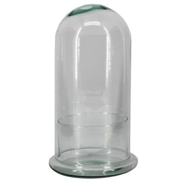 Cloche en verre FRANKHILDE avec soucoupe, recyclée, transparente, 27 cm, Ø 15,1 cm Cloche en verre FRANKHILDE avec soucoupe, recyclée, transparente, 27 cm, Ø 15,1 cm