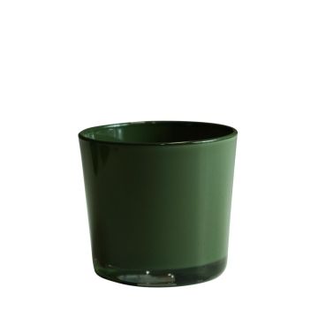 Cache-pot en verre vert foncé ALENA, 11cm, Ø11,5cm