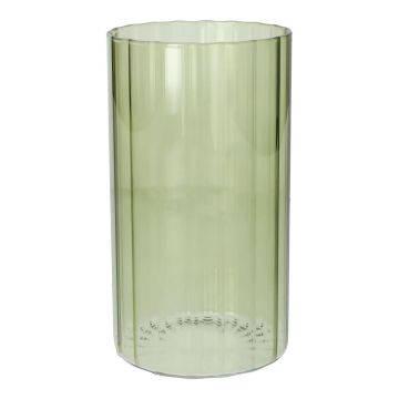 Vase décoratif BLANDINA, en verre, rainuré, vert-transparent, 18cm, Ø10cm Vase décoratif BLANDINA, en verre, rainuré, vert-transparent, 18cm, Ø10cm