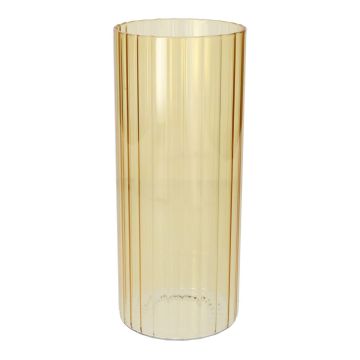 Vase décoratif BLANDINA, verre, rainuré, jaune transparent, 24 cm, Ø 10 cm Vase décoratif BLANDINA, verre, rainuré, jaune transparent, 24 cm, Ø 10 cm
