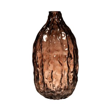 Vase-bouteille CLIFFORD à motif veiné, en verre, marron-transparent, 22cm, Ø11,3cm Vase-bouteille CLIFFORD à motif veiné, en verre, marron-transparent, 22cm, Ø11,3cm