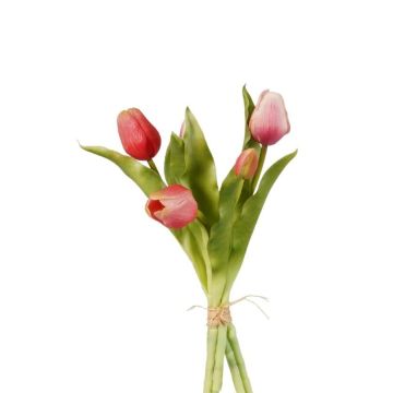 Bouquet de tulipes synthétiques LEANA, fuchsia-rose-blanc, 30cm, Ø20cm Bouquet de tulipes synthétiques LEANA, fuchsia-rose-blanc, 30cm, Ø20cm