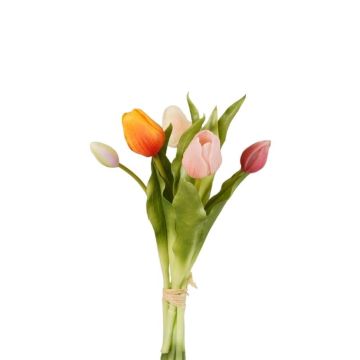 Bouquet de tulipes synthétiques LEANA, rose-orange, 30cm, Ø20cm Bouquet de tulipes synthétiques LEANA, rose-orange, 30cm, Ø20cm