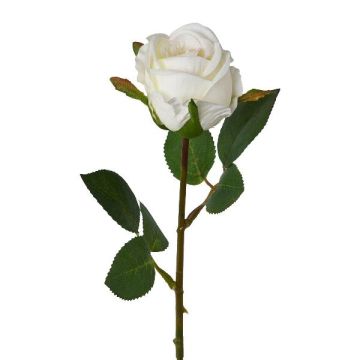Fleur en plastique Rose EMBERY, blanc, 45cm