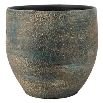 Pot de fleurs en céramique AETIOS, dégradé, bleu-or, 16cm, Ø17cm