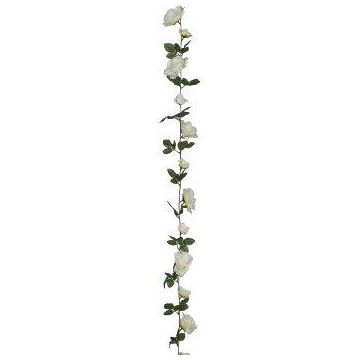 Guirlande de fleurs décorative Rose USTLER, blanc, 180cm