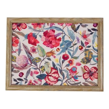 Plateau d'appui BJARKA, motif « Fleurs », multicolore, 43 x 33 x 7 cm