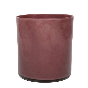 Bougies cylindriques en verre SANYA EARTH, rouge bordeaux, 12cm, Ø12cm