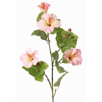 Rameau décoratif d'hibiscus TELSIMA avec fleurs, rose clair, 80cm Rameau décoratif d'hibiscus TELSIMA avec fleurs, rose clair, 80cm