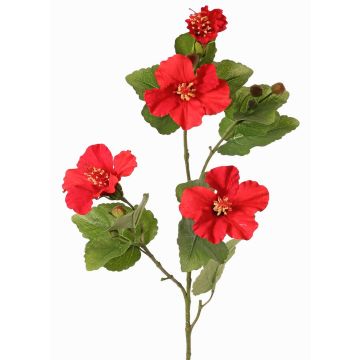 Rameau décoratif d'hibiscus TELSIMA avec fleurs, rouge, 80cm
