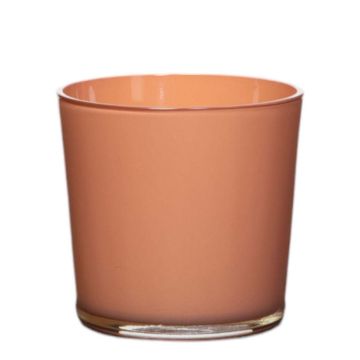 Cache-pot en verre pêche ALENA, 11cm, Ø11,5cm