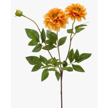 Fleur décorative dahlia NAXOS avec fleurs, orange-jaune, 70cm, Ø10-11cm