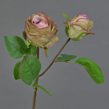 Fleur décorative Rose RENATUS, violet-rose, 45cm