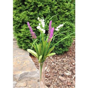 Bouquet artificiel SIVIKELO, muguet, lavande, piquet, violet-blanc, 40cm