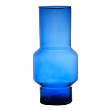 Vase à fleurs FORTUNATO en verre recyclé, bleu-transparent, 30cm, Ø14cm