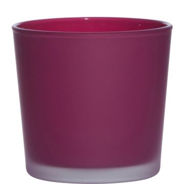 Cache-pot en verre ALENA FROST, magenta mat, 11cm, Ø11,5cm