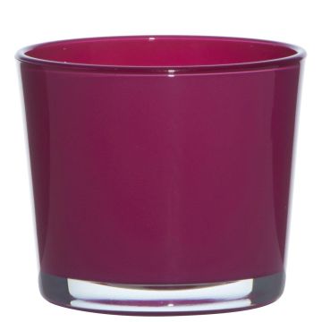 Cache-pot en verre ALENA, magenta, 12,5cm, Ø14,5cm