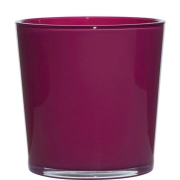 Cache-pot en verre ALENA, magenta, 19cm, Ø19cm