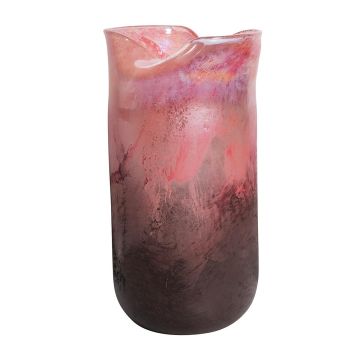 Vase en verre PEPA, ouverture pliée, multi fuchsia-transparent, 41,5cm, Ø20cm