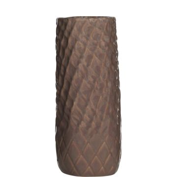 Vase DAVINE en céramique, veinures, terracotta, 28,5cm, Ø12,5cm
