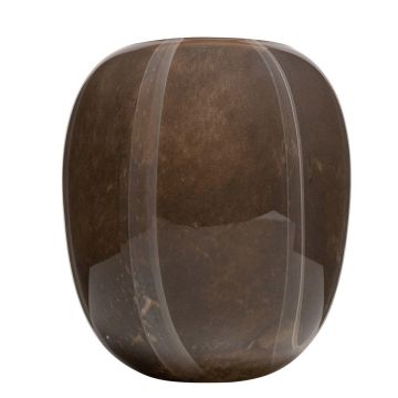 Vase en verre ITZIAR avec motif, brun-or, 26cm, Ø22cm