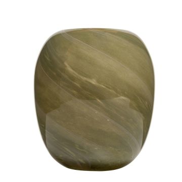 Vase en verre ITZIAR avec motif, vert-or, 26cm, Ø22cm