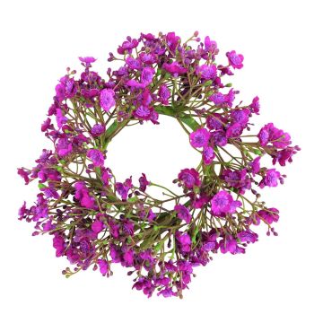 Couronne de gypsophile décorative LITAGO, violet, Ø20cm