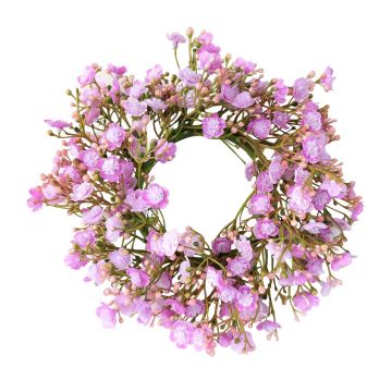 Couronne de gypsophile décorative LITAGO, rose-violet, Ø20cm