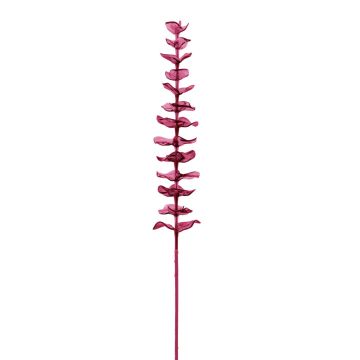 Branche d'eucalyptus en plastique GLAUCO aspect verre, 12 pièces, rouge bordeaux, 80 cm