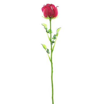 Rose en plastique EVARISTO aspect verre, lot de 12, rouge bordeaux, 80 cm Rose en plastique EVARISTO aspect verre, lot de 12, rouge bordeaux, 80 cm