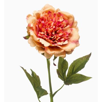 Pivoine synthétique GAVRON, orange, 55cm