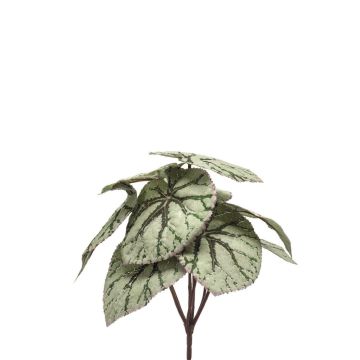 Plante artificielle: bégonia à feuilles BLAROM sur tige, crossdoor, vert-gris, 25cm