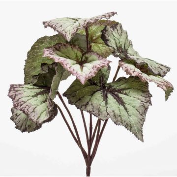 Plante synthétique: bégonia à feuilles BLAROM sur tige, Crossdoor, gris-lilas, 25cm