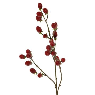Rameau décoratif de mûre URUMA avec fruits, rouge, 90cm