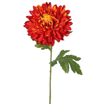 Chrysanthème synthétique DELPHINA, orange foncé, 65cm, Ø14cm