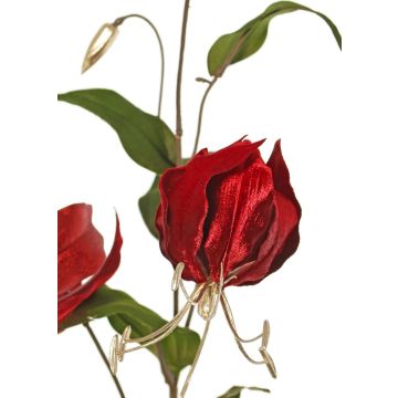 Branche de gloriosa en velours DINFAS, rouge foncé-doré, 80 cm Branche de gloriosa en velours DINFAS, rouge foncé-doré, 80 cm