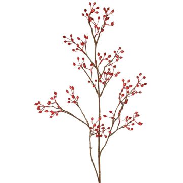 Branche décorative de rosier sauvage HIKERNO avec des cynorrhodons, rouge, 100cm Branche décorative de rosier sauvage HIKERNO avec des cynorrhodons, rouge, 100cm