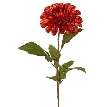 Dahlia artificiel TINFAS, orange foncé, 60cm, Ø13cm