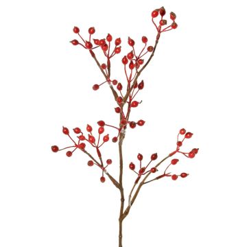 Rameau décoratif de rosier sauvage HIKERNO avec cynorrhodons, rouge, 60cm