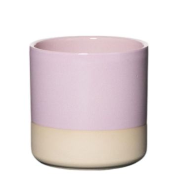 Cache-pot en céramique AUGUSTIN, effet dip-dye, rose pâle-beige, 10cm, Ø10cm