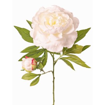 Pivoine synthétique WARDUAN, collection Eco, blanche, 65cm, Ø15cm